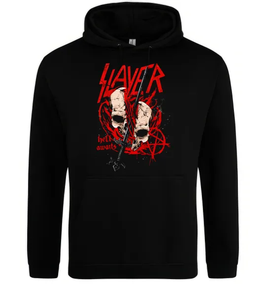 Чоловіча толстовка (худі) Slayer hell awaits Чорний фото