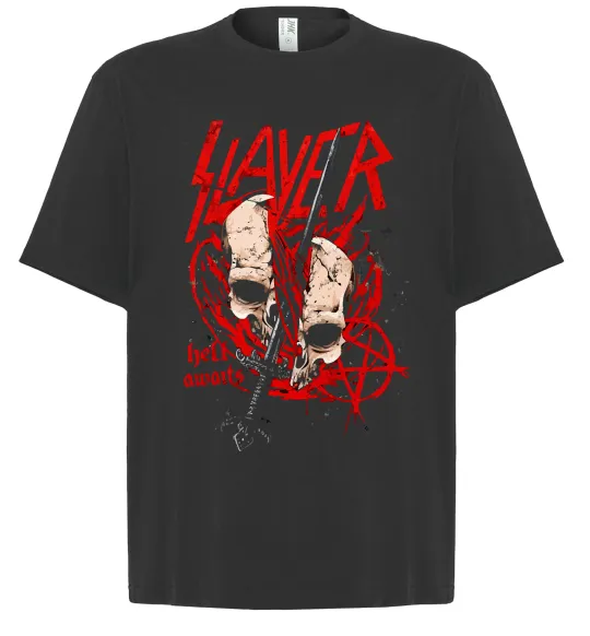 Футболка Оверсайз Slayer hell awaits Чорний фото