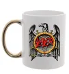 Чашка с цветной ручкой Slayer eagle logo Золото фото