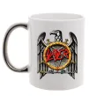 Чашка с цветной ручкой Slayer eagle logo Серебро фото