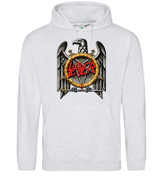 Чоловіча толстовка (худі) Slayer eagle logo Сірий меланж фото