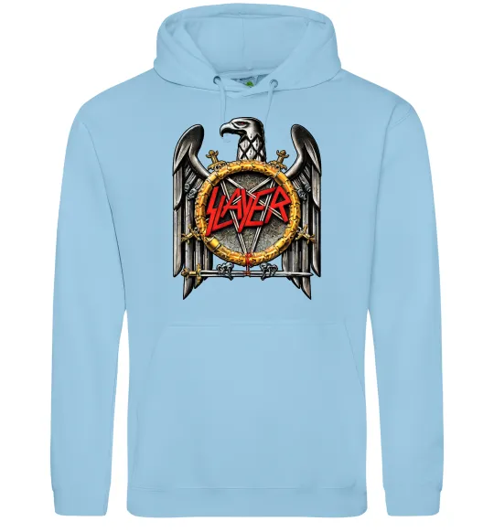 Мужская толстовка (худи) Slayer eagle logo Голубой фото