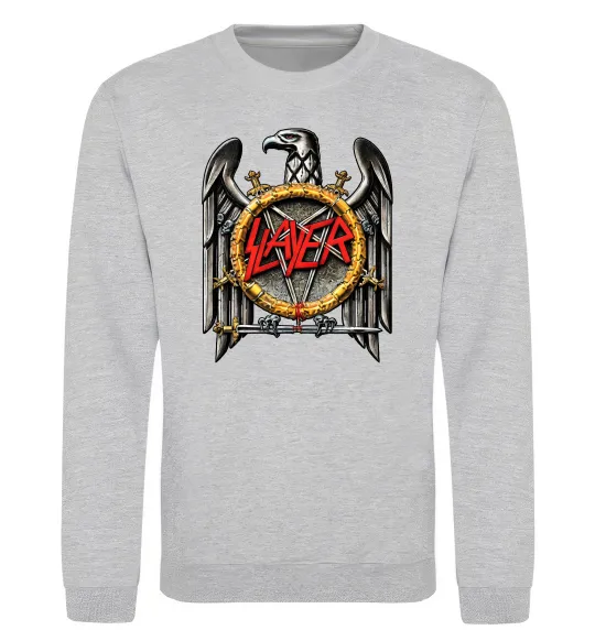 Свитшот Slayer eagle logo Серый меланж фото