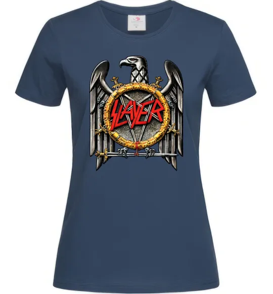 Жіноча футболка Slayer eagle logo Темно-синій фото