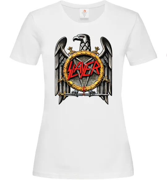 Жіноча футболка Slayer eagle logo Білий фото