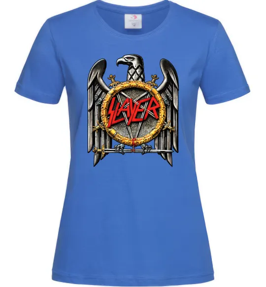 Жіноча футболка Slayer eagle logo Яскраво-синій фото