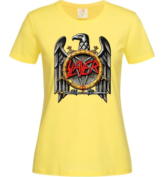 Жіноча футболка Slayer eagle logo Лимонний фото