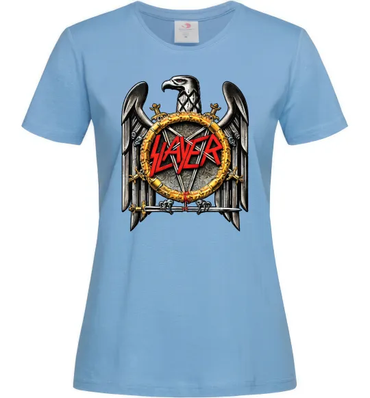 Жіноча футболка Slayer eagle logo Блакитний фото