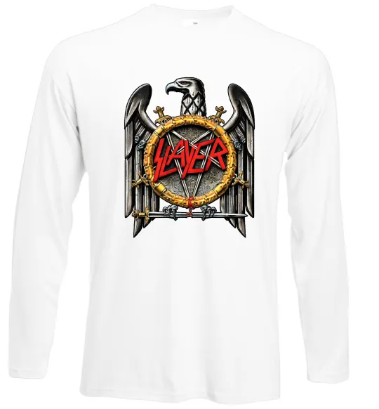 Лонгслів Slayer eagle logo Білий фото