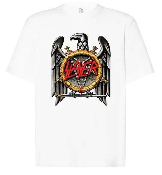 Футболка Оверсайз Slayer eagle logo Білий фото