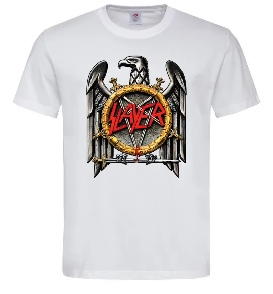 Чоловіча футболка Slayer eagle logo Білий фото