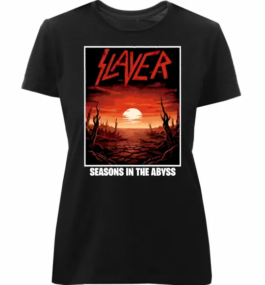 Жіноча преміум футболка Slayer season in the Abyss Чорний фото