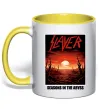 Чашка з кольоровою ручкою Slayer season in the Abyss Сонячно жовтий фото