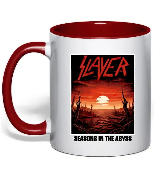 Чашка з кольоровою ручкою Slayer season in the Abyss Червоний фото