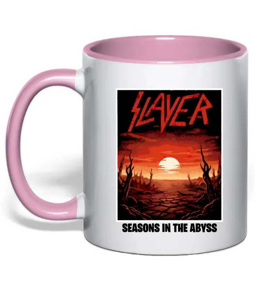 Чашка з кольоровою ручкою Slayer season in the Abyss Ніжно рожевий фото