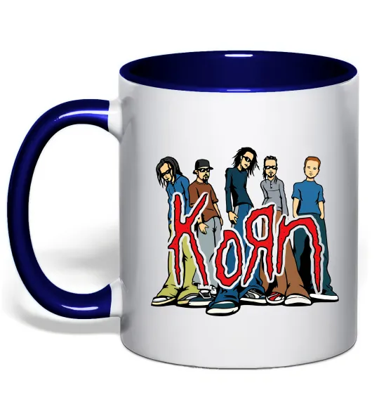 Чашка з кольоровою ручкою Korn art Глибокий темно-синій фото