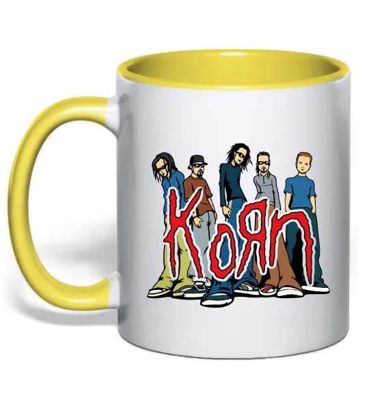 Чашка с цветной ручкой Korn art Лимонный фото