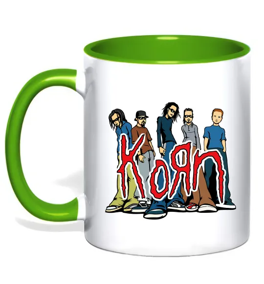Чашка з кольоровою ручкою Korn art Зелений фото