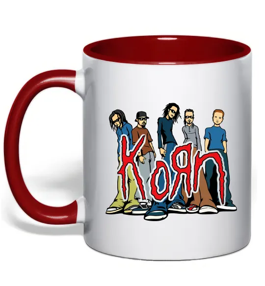 Чашка з кольоровою ручкою Korn art Червоний фото