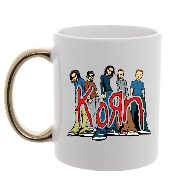 Чашка з кольоровою ручкою Korn art Золото фото