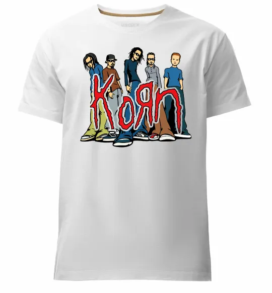 Мужская премиум футболка Korn art Белый фото