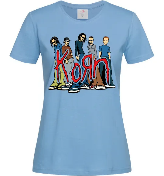 Жіноча футболка Korn art Блакитний фото