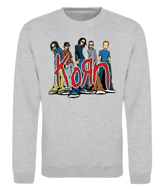 Світшот Korn art Сірий меланж фото