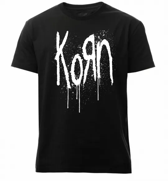 Чоловіча преміум футболка KORN logo Чорний фото