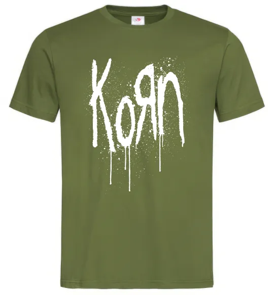 Мужская футболка KORN logo Оливковый фото
