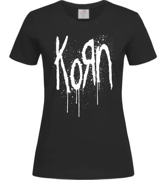 Женская футболка KORN logo Черный фото