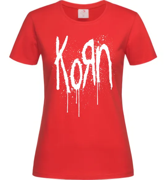 Женская футболка KORN logo Красный фото