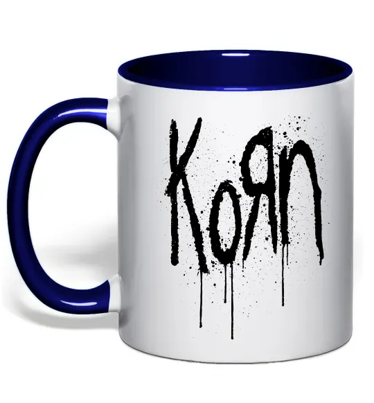 Чашка с цветной ручкой KORN logo Глубокий темно-синий фото