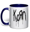Чашка с цветной ручкой KORN logo Глубокий темно-синий фото