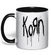 Чашка с цветной ручкой KORN logo Черный фото