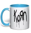 Чашка с цветной ручкой KORN logo Голубой фото