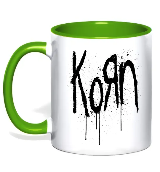 Чашка с цветной ручкой KORN logo Зеленый фото