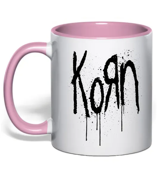 Чашка с цветной ручкой KORN logo Нежно розовый фото