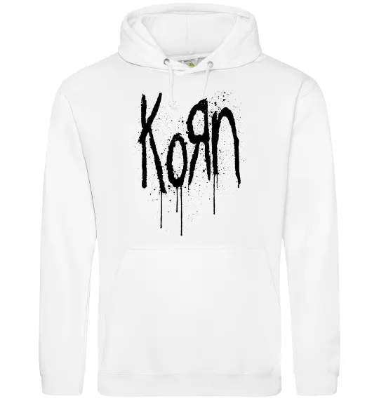Мужская толстовка (худи) KORN logo Белый фото