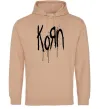 Мужская толстовка (худи) KORN logo Песочный фото