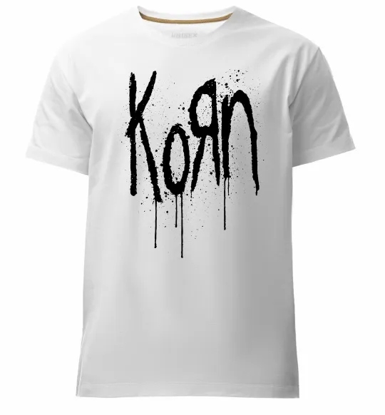 Чоловіча преміум футболка KORN logo Білий фото