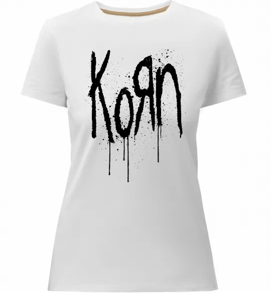 Жіноча преміум футболка KORN logo Білий фото
