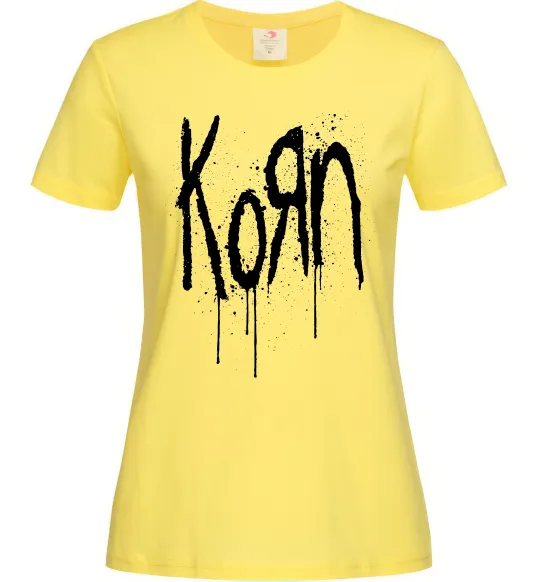 Женская футболка KORN logo Лимонный фото