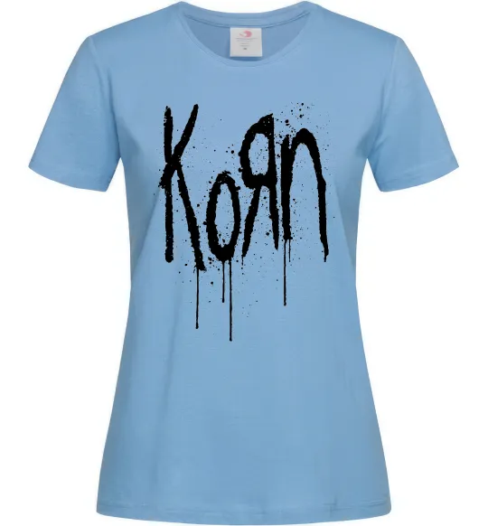 Женская футболка KORN logo Голубой фото