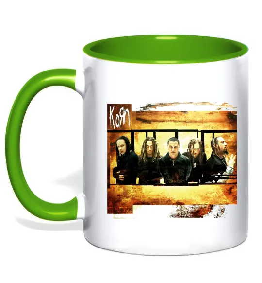 Чашка с цветной ручкой Корн Зеленый фото