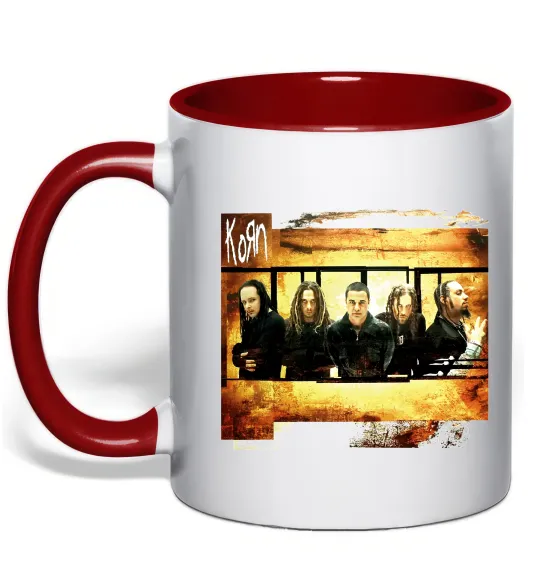 Чашка с цветной ручкой Корн Красный фото