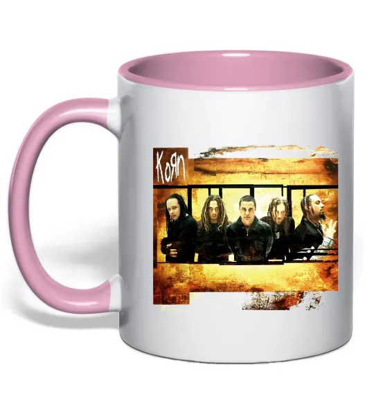 Чашка с цветной ручкой Корн Нежно розовый фото