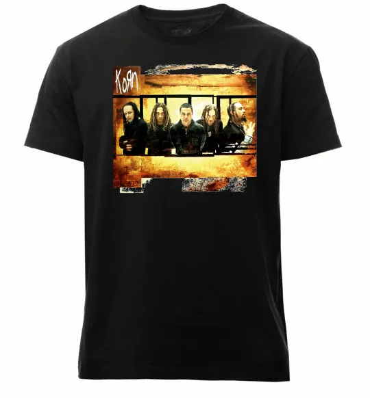 Мужская премиум футболка Корн Черный фото