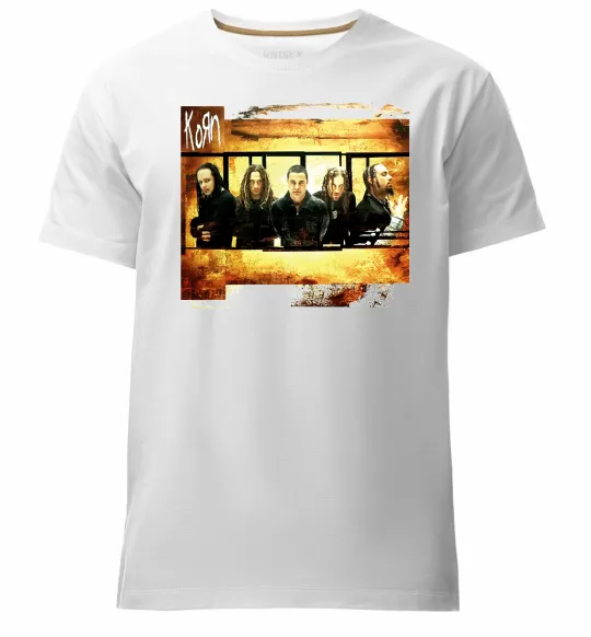 Мужская премиум футболка Корн Белый фото