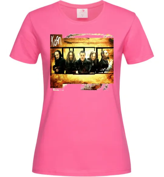 Жіноча футболка Корн Яскраво-рожевий фото