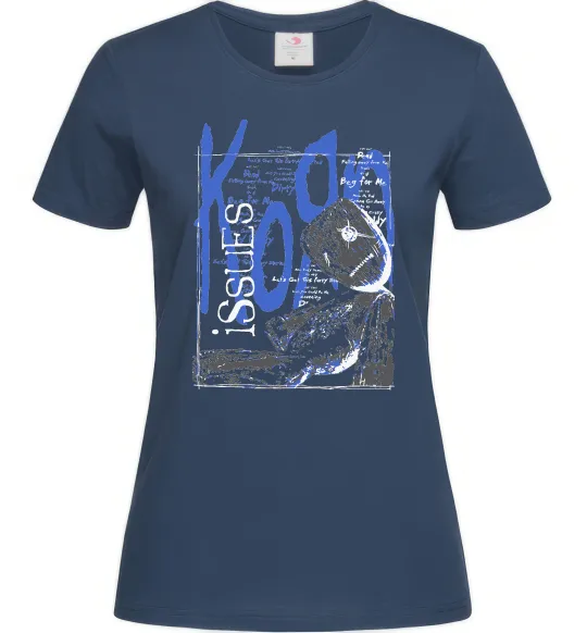 Женская футболка KoЯn issues Темно-синий фото
